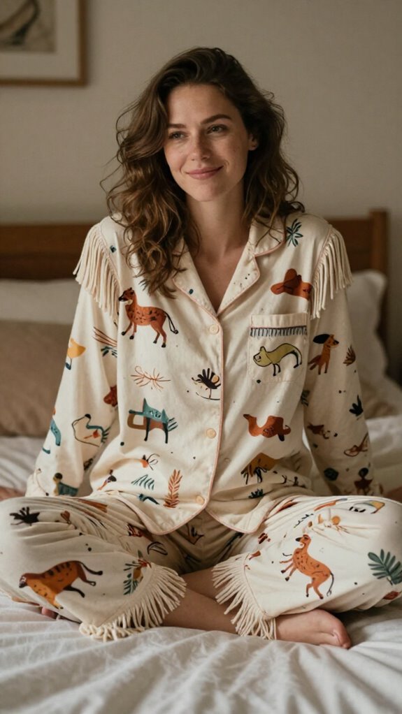 western fringe playful pajamas