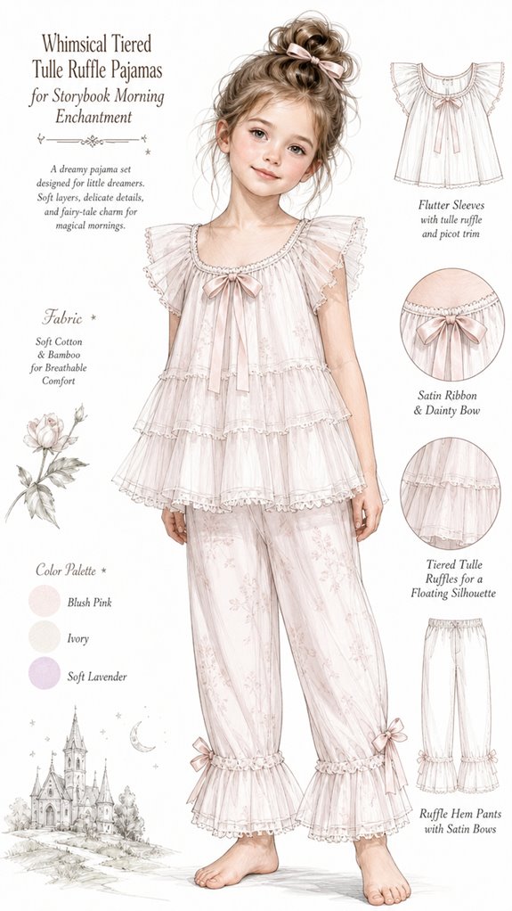 whimsical tulle ruffle pajamas