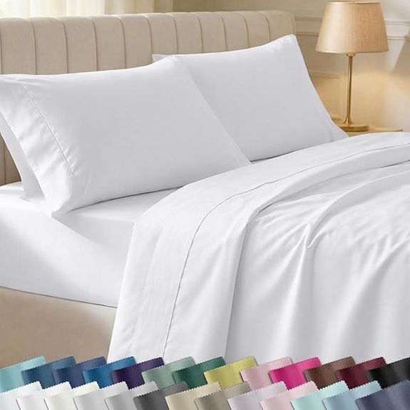 California Design Den 100% Cotton Queen Sheet Set White