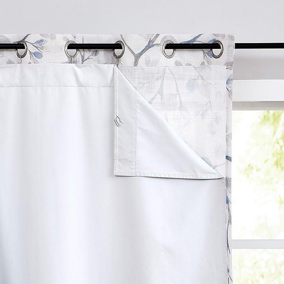 White Blackout Window Curtain Liner 2 Panels