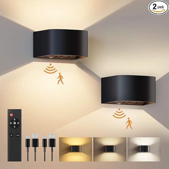 Wireless Motion Sensor Wall Lights (2-Pack)