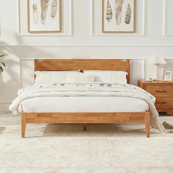 Softa King Wooden Bed Frame with Headboard
