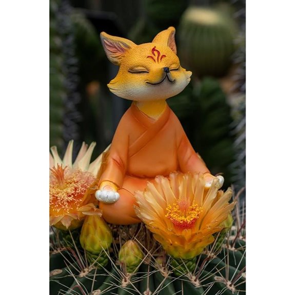 Zen Fox Meditating Buddha Statue for Home Decor